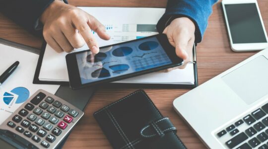 Reviewing-chart-on-tablet